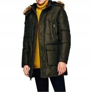 Zara Men Outdoor Jacket with Faux Fur Lined Hood M